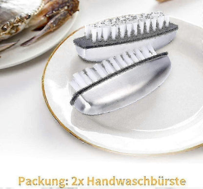 2pcs Fingernail Bristle Cleaning Brushes, Hand Massage Scrub V1263-JX-5328