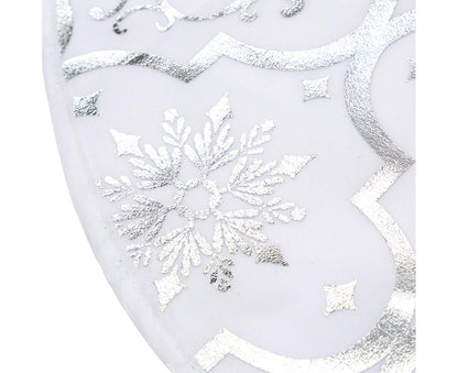 Tree Skirt Polyester Snowflake Pattern Tree Carpet-White V1263-JX-533