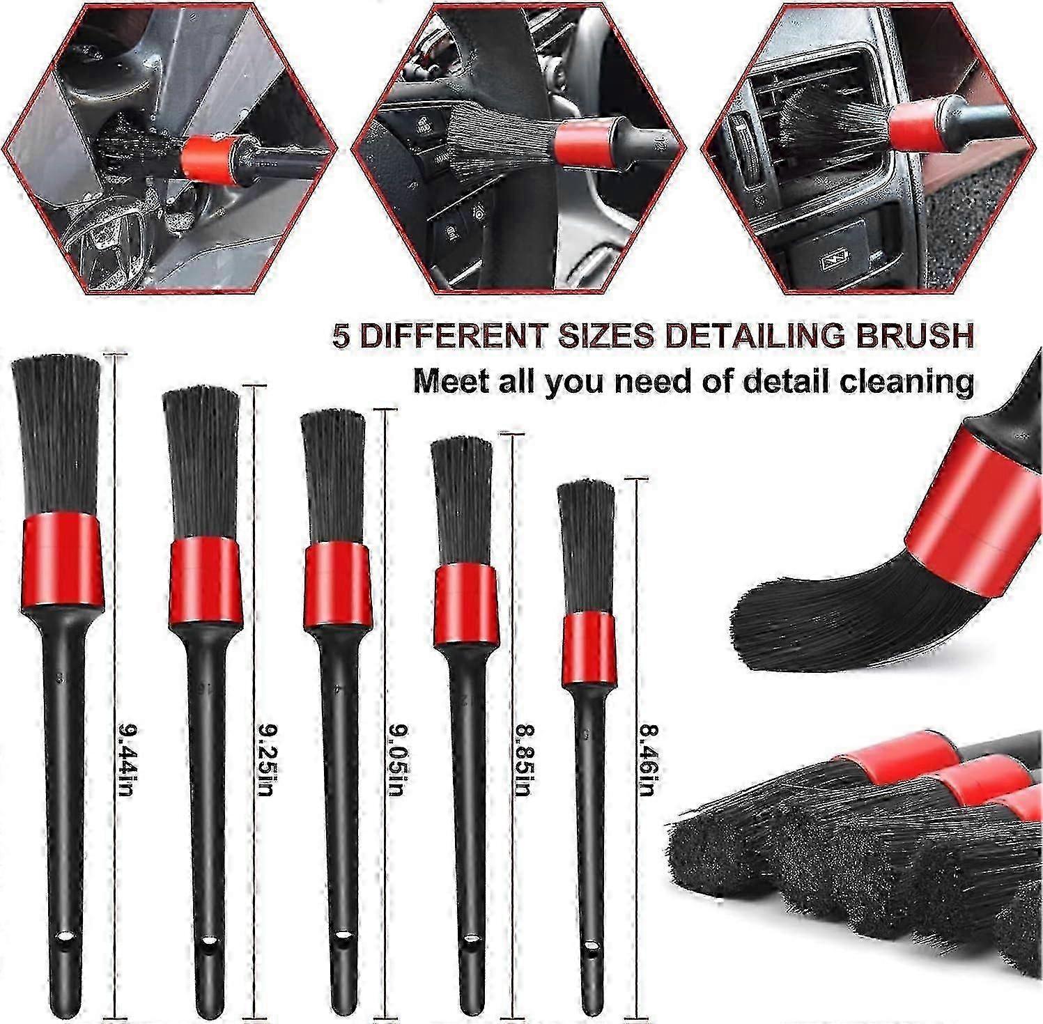18pcs Car Cleaning Brush Kit, Auto Detailing & Drill Brushes V1263-JX-5332