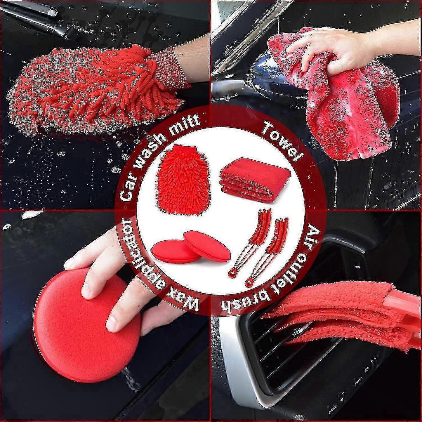 18pcs Car Cleaning Brush Kit, Auto Detailing & Drill Brushes V1263-JX-5332