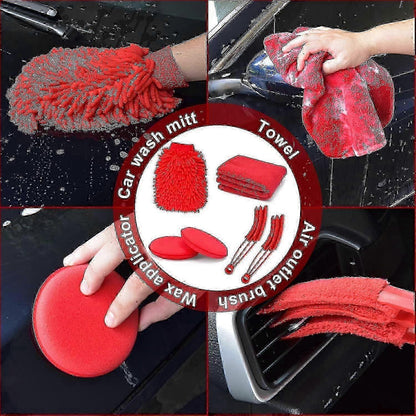 18pcs Car Cleaning Brush Kit, Auto Detailing & Drill Brushes V1263-JX-5332