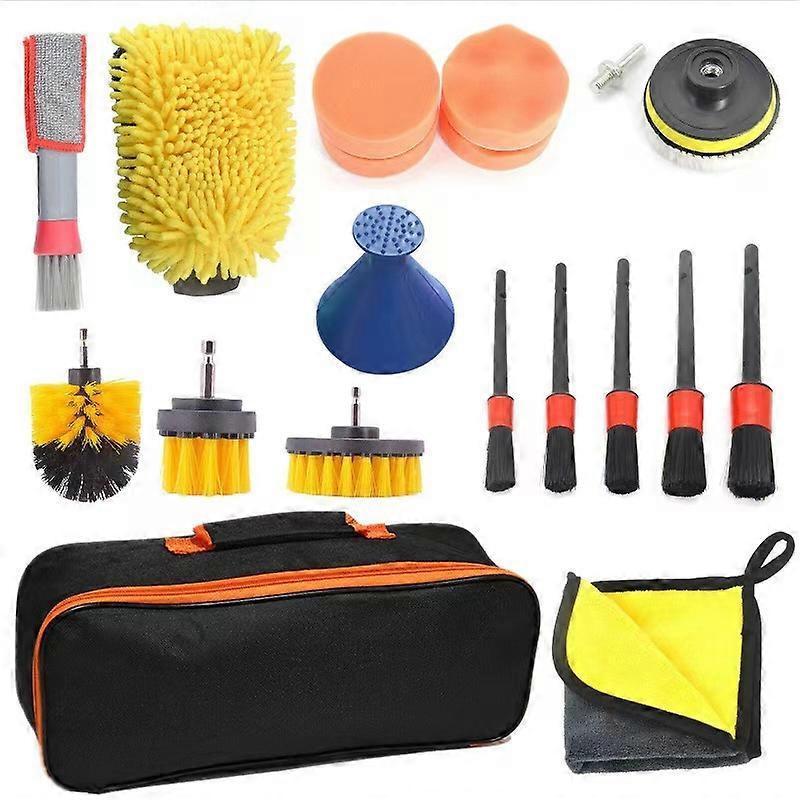 20pcs Car Cleaning Brushes, Tire, Detailing & Drill Scrub Kit V1263-JX-5333