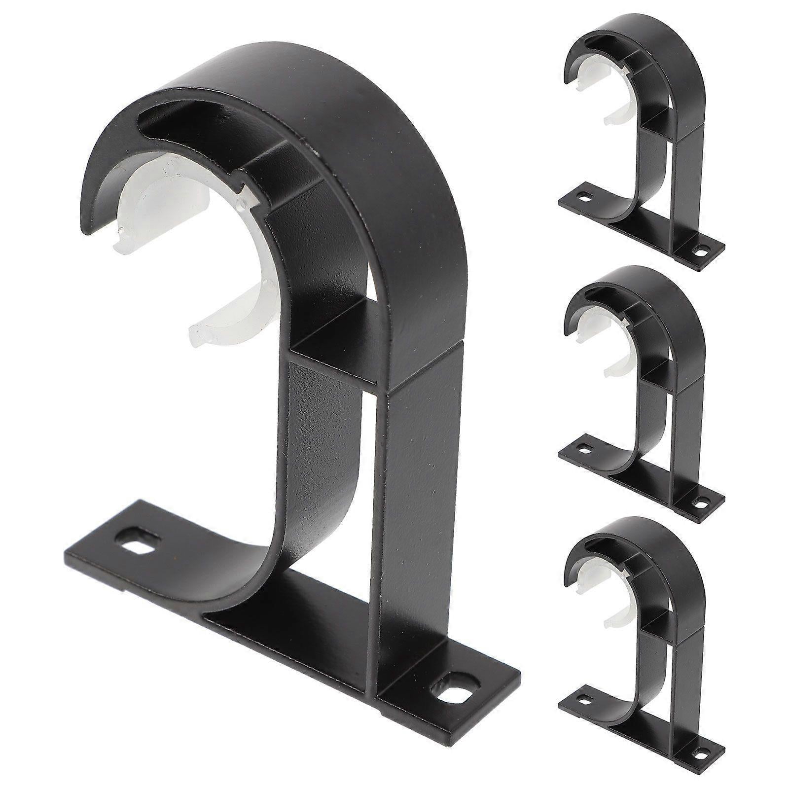 4pcs Curtain Rod Brackets, Heavy-Duty Curtain Rod Holders & Hooks V1263-JX-5335