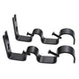 2pcs Tension Curtain Rods, Black & White with Brackets & Holders V1263-JX-5336