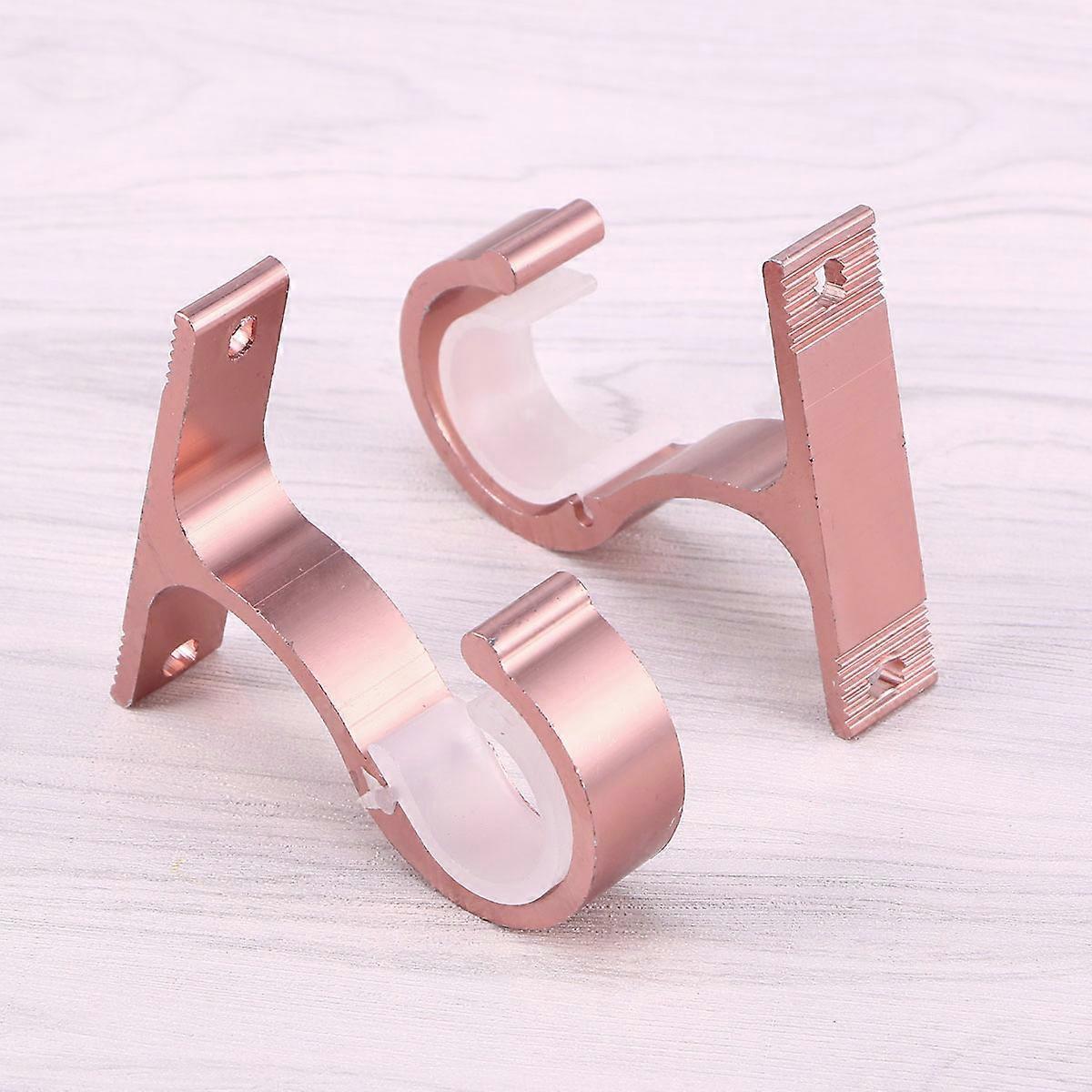 2pcs Ceiling Curtain Rod Brackets, Double Rod Holders & Hooks V1263-JX-5338