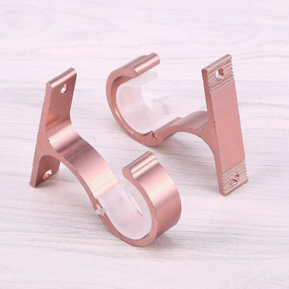 2pcs Ceiling Curtain Rod Brackets, Double Rod Holders & Hooks V1263-JX-5338