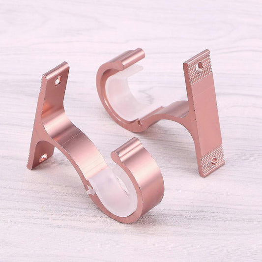 2pcs Ceiling Curtain Rod Brackets, Double Rod Holders & Hooks V1263-JX-5338