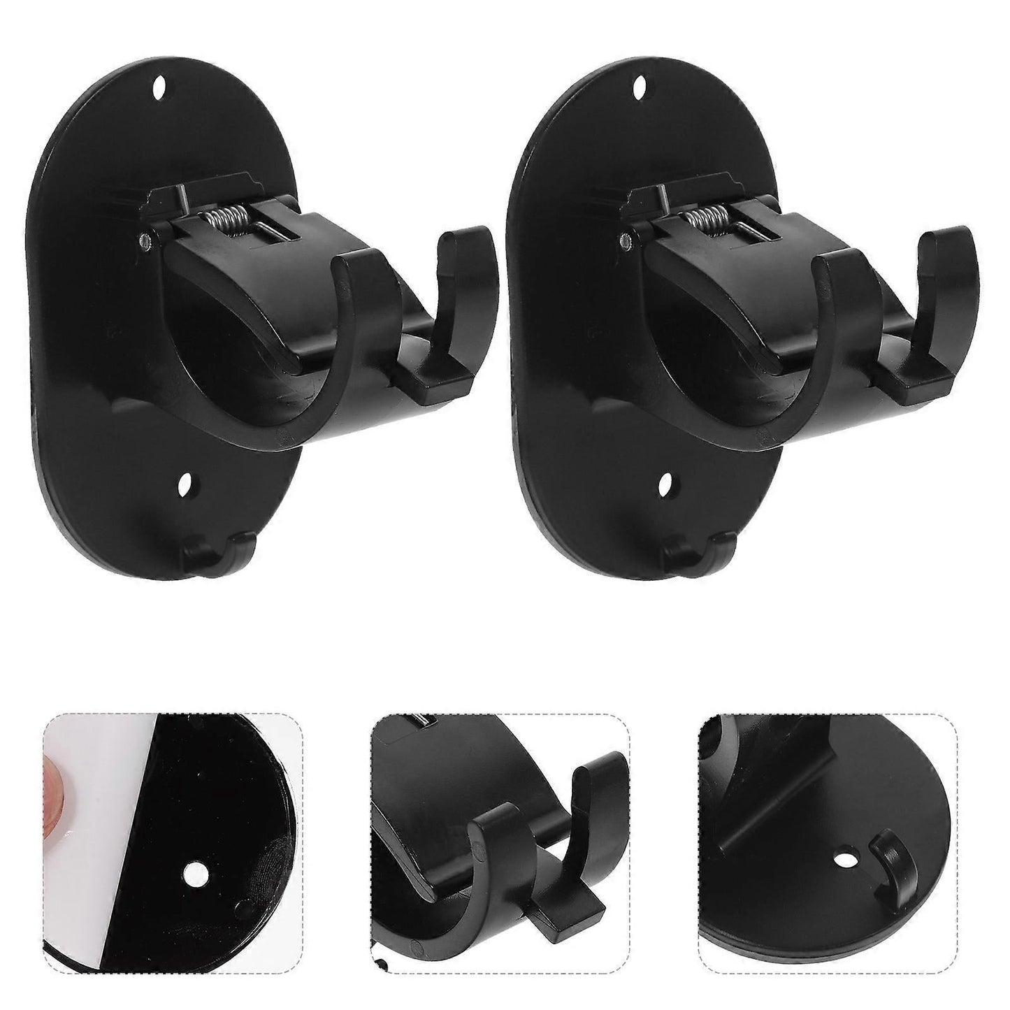 2pcs No-Drill Curtain Rod Brackets, Easy Clip Holders for Rods V1263-JX-5340