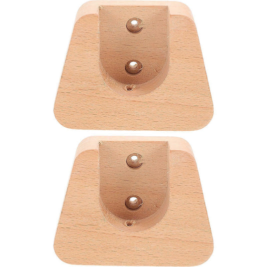 2pcs Wood Curtain Rod Holders, Mounting Brackets & Hooks V1263-JX-5341