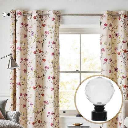 2pcs White Glass Ball Curtain Rod Ends with Brackets V1263-JX-5343