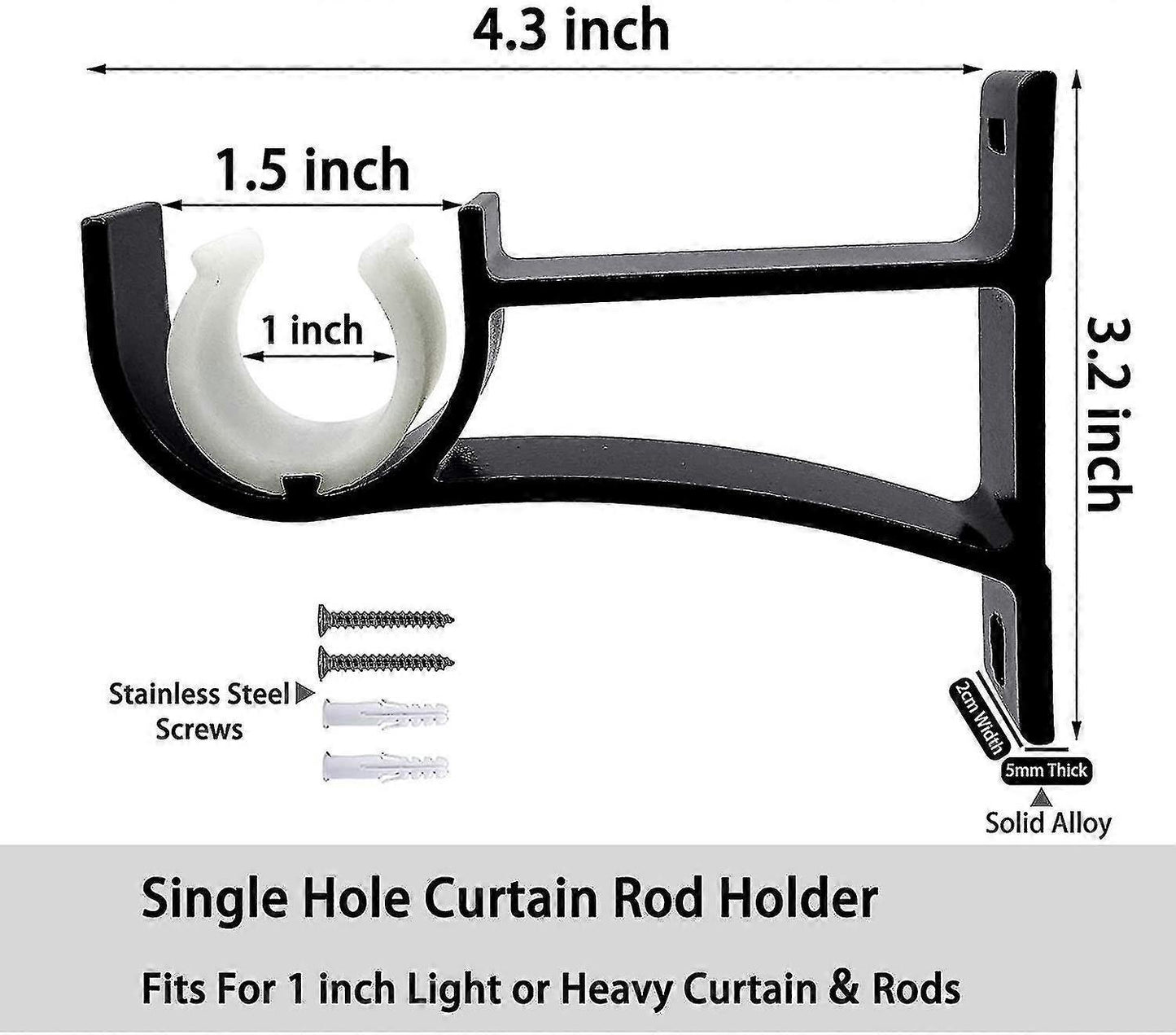 2pcs Small Curtain Rod Brackets, Curtain Rod Holders V1263-JX-5344