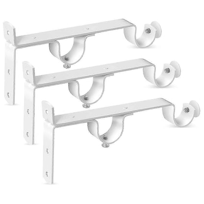 3pcs Double Curtain Rod Brackets, Metal Holders & Hangers V1263-JX-5345
