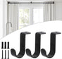 3pcs Metal Curtain Rod Brackets for 25mm Rod, Black Holders V1263-JX-5347