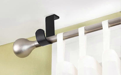 3pcs Metal Curtain Rod Brackets for 25mm Rod, Black Holders V1263-JX-5347