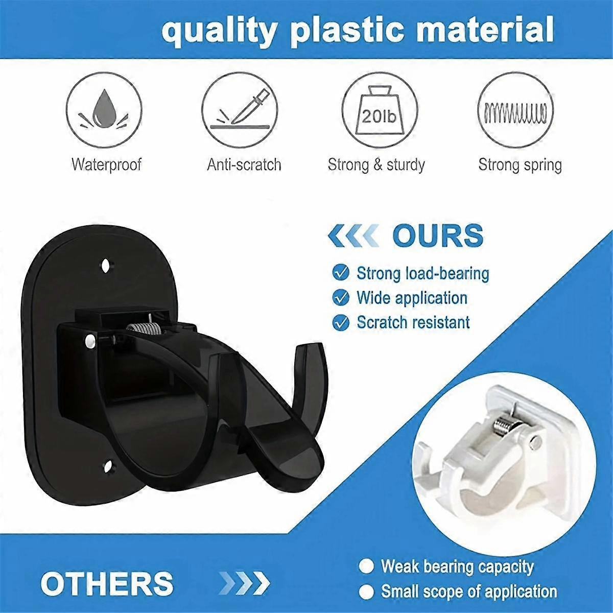 4pcs Curtain Rod Brackets, No-Drill Curtain Rod Holders Hooks V1263-JX-5348