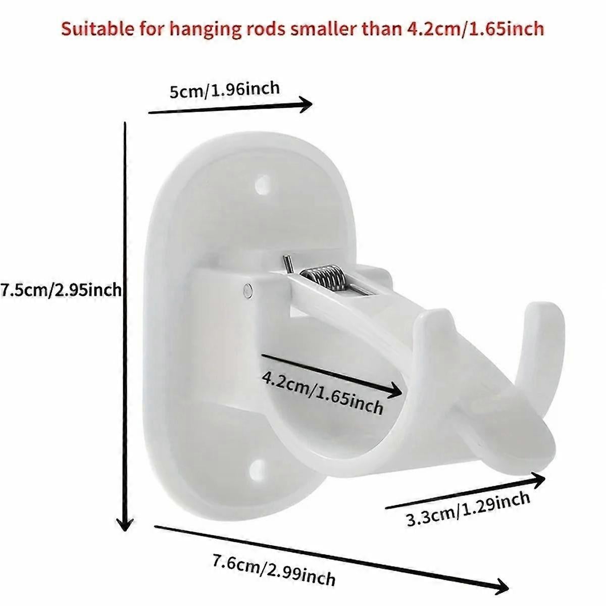 4pcs Curtain Rod Brackets, No-Drill Curtain Rod Holders Hooks V1263-JX-5348