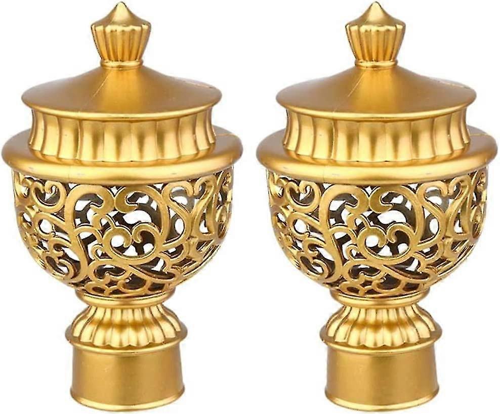 2pcs Curtain Rod Finials, Hollow Decorative End Caps V1263-JX-5350