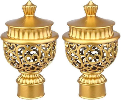 2pcs Curtain Rod Finials, Hollow Decorative End Caps V1263-JX-5350