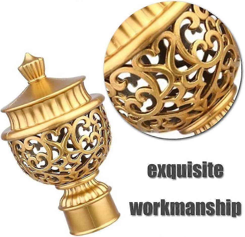 2pcs Curtain Rod Finials, Hollow Decorative End Caps V1263-JX-5350