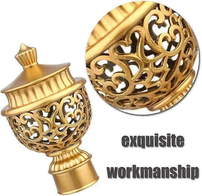 2pcs Curtain Rod Finials, Hollow Decorative End Caps V1263-JX-5350
