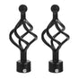 2pcs Adjustable Curtain Rods with Decorative Ends & Stoppers V1263-JX-5353