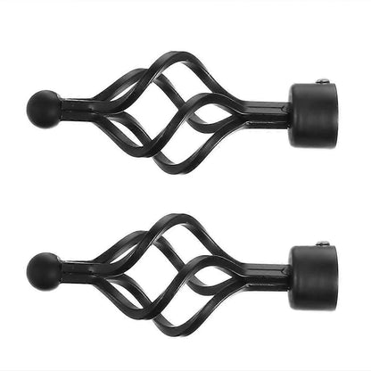 2pcs Adjustable Curtain Rods with Decorative Ends & Stoppers V1263-JX-5353