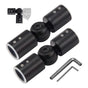 2pcs Curtain Rod Connectors, Adjustable Black for 1" Rods V1263-JX-5355