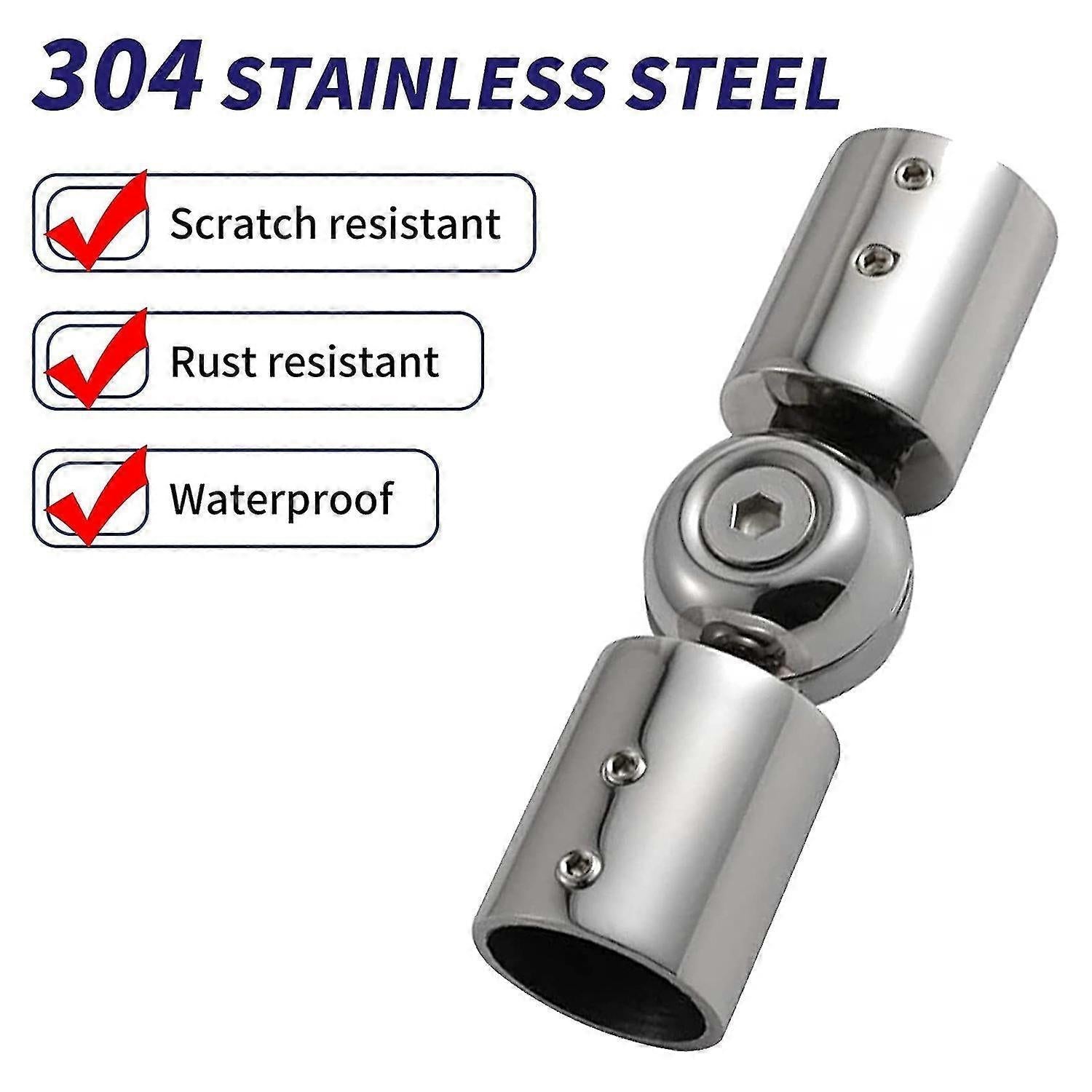 2pcs Curtain Rod Connectors, Adjustable Silver for 1" Rods V1263-JX-5356