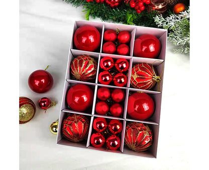 40Pcs 3/6cm Xmas Tree Ball Pendant-Red V1263-JX-536