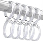 12pcs Plastic Shower Curtain Hooks Rings Rust-Proof S Hooks for Curtains & Clothes V1263-JX-5361