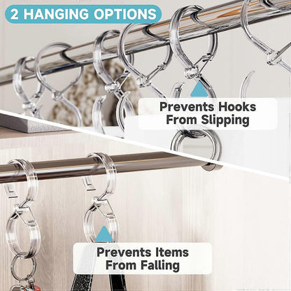 12pcs Plastic Shower Curtain Hooks Rings Rust-Proof S Hooks for Curtains & Clothes V1263-JX-5361