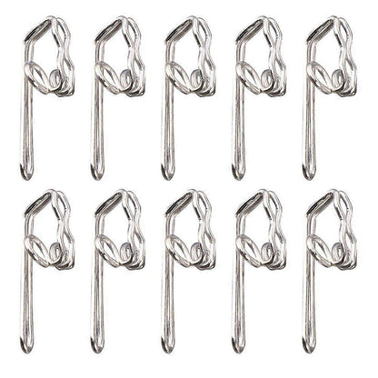 100pcs Metal Shower Curtain Hooks Pin-on Drapes Hooks Silver V1263-JX-5363