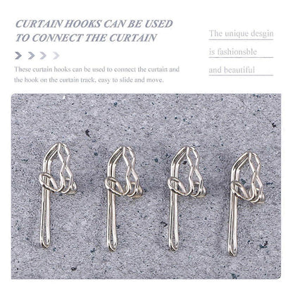100pcs Metal Shower Curtain Hooks Pin-on Drapes Hooks Silver V1263-JX-5363