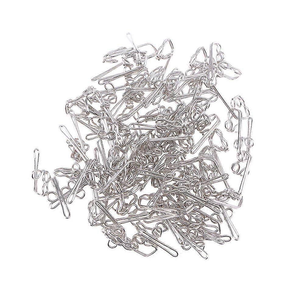 100pcs Metal Shower Curtain Hooks Pin-on Drapes Hooks Silver V1263-JX-5363