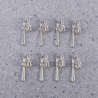 100pcs Metal Shower Curtain Hooks Pin-on Drapes Hooks Silver V1263-JX-5363