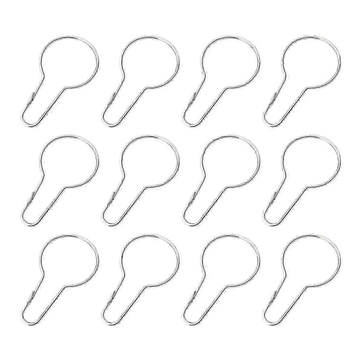 12pcs Shower Curtain Hooks Drapes Holdback Curtain Hooks Clips V1263-JX-5365