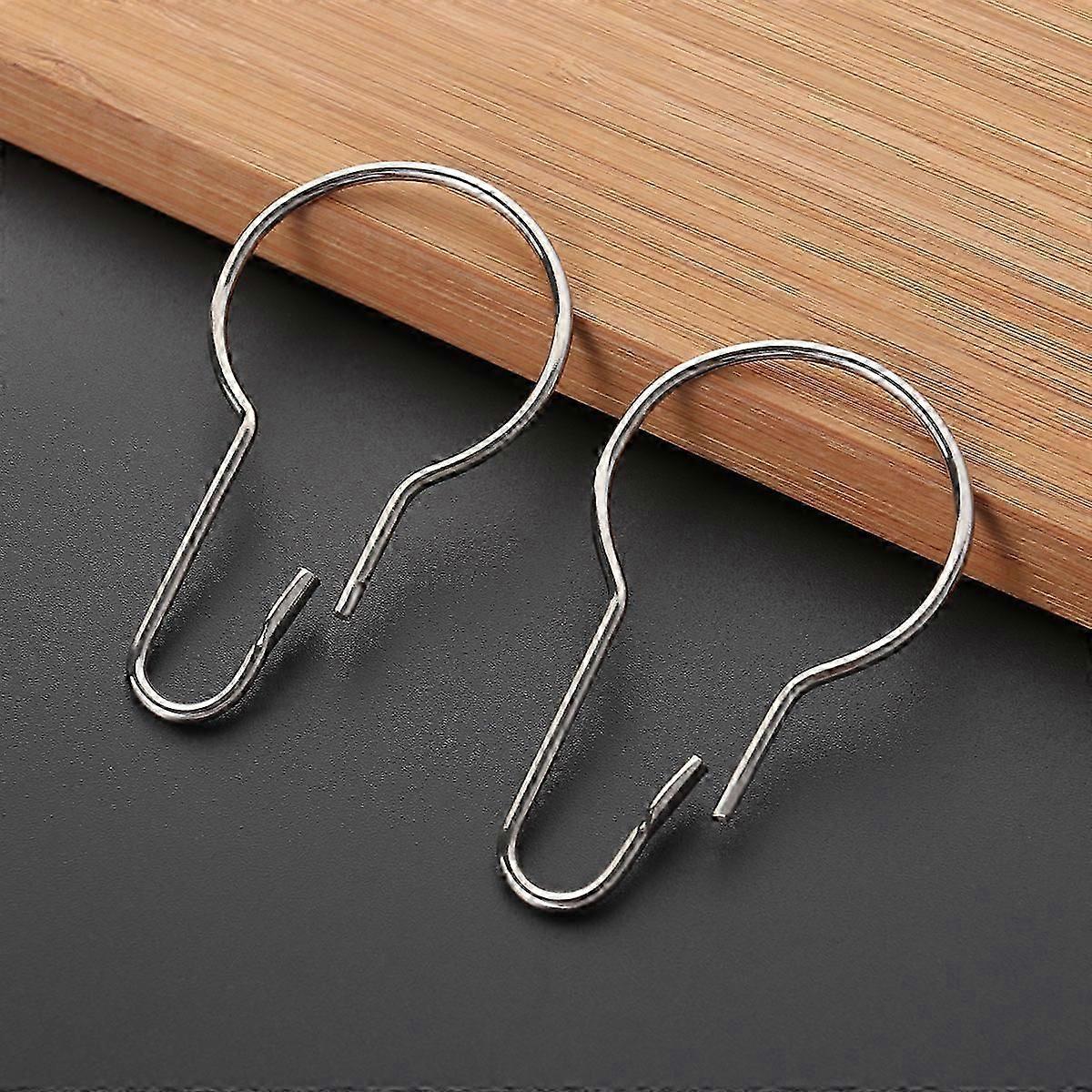 12pcs Shower Curtain Hooks Drapes Holdback Curtain Hooks Clips V1263-JX-5365