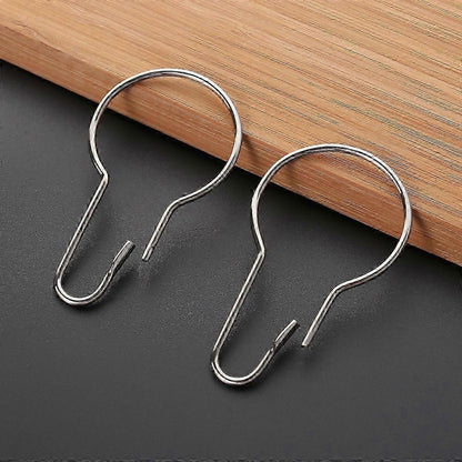 12pcs Shower Curtain Hooks Drapes Holdback Curtain Hooks Clips V1263-JX-5365