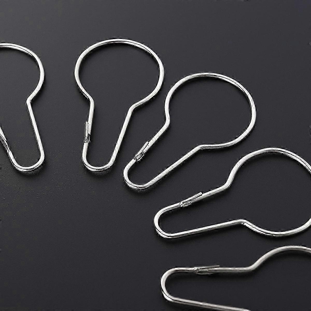 12pcs Shower Curtain Hooks Drapes Holdback Curtain Hooks Clips V1263-JX-5365