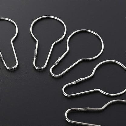 12pcs Shower Curtain Hooks Drapes Holdback Curtain Hooks Clips V1263-JX-5365