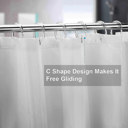 24pcs Plastic Shower Curtain Hooks Rings Bathroom Curtain Hooks V1263-JX-5366