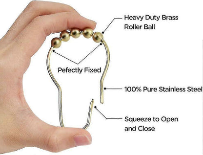 30pcs Stainless Steel Shower Curtain Hooks Gold Curtain Hooks V1263-JX-5367