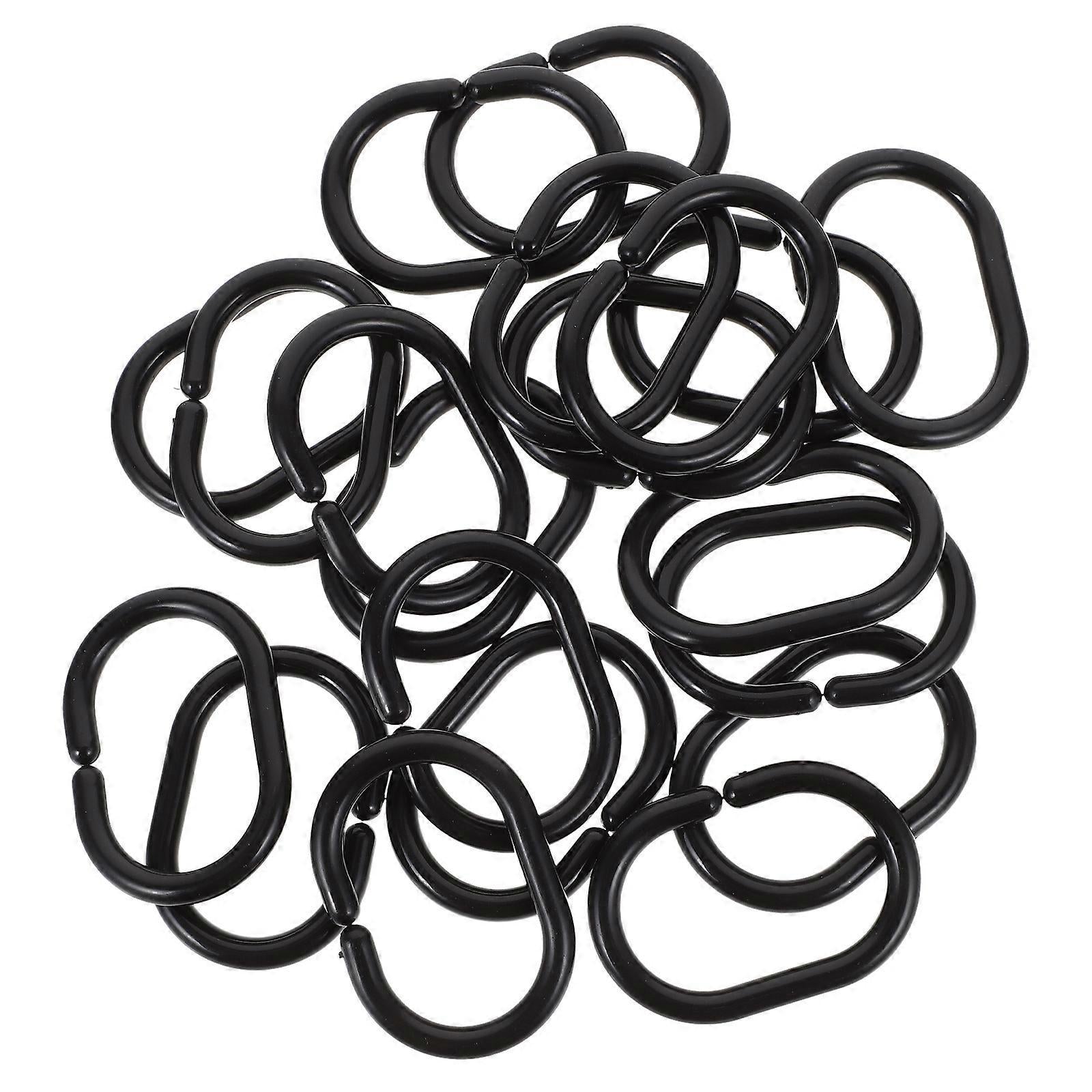20pcs Plastic Shower Curtain Hooks Rings Curtain Hanger Hooks V1263-JX-5368