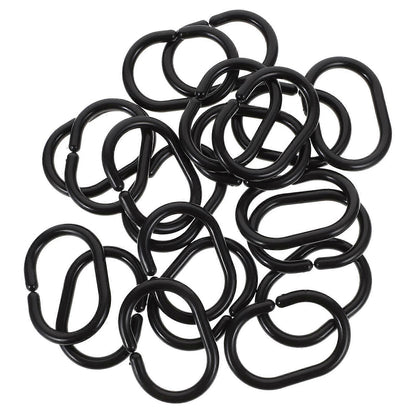 20pcs Plastic Shower Curtain Hooks Rings Curtain Hanger Hooks V1263-JX-5368