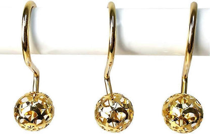 12pcs Gold Shower Curtain Hooks Rings Set Bathroom Curtain Hooks V1263-JX-5369