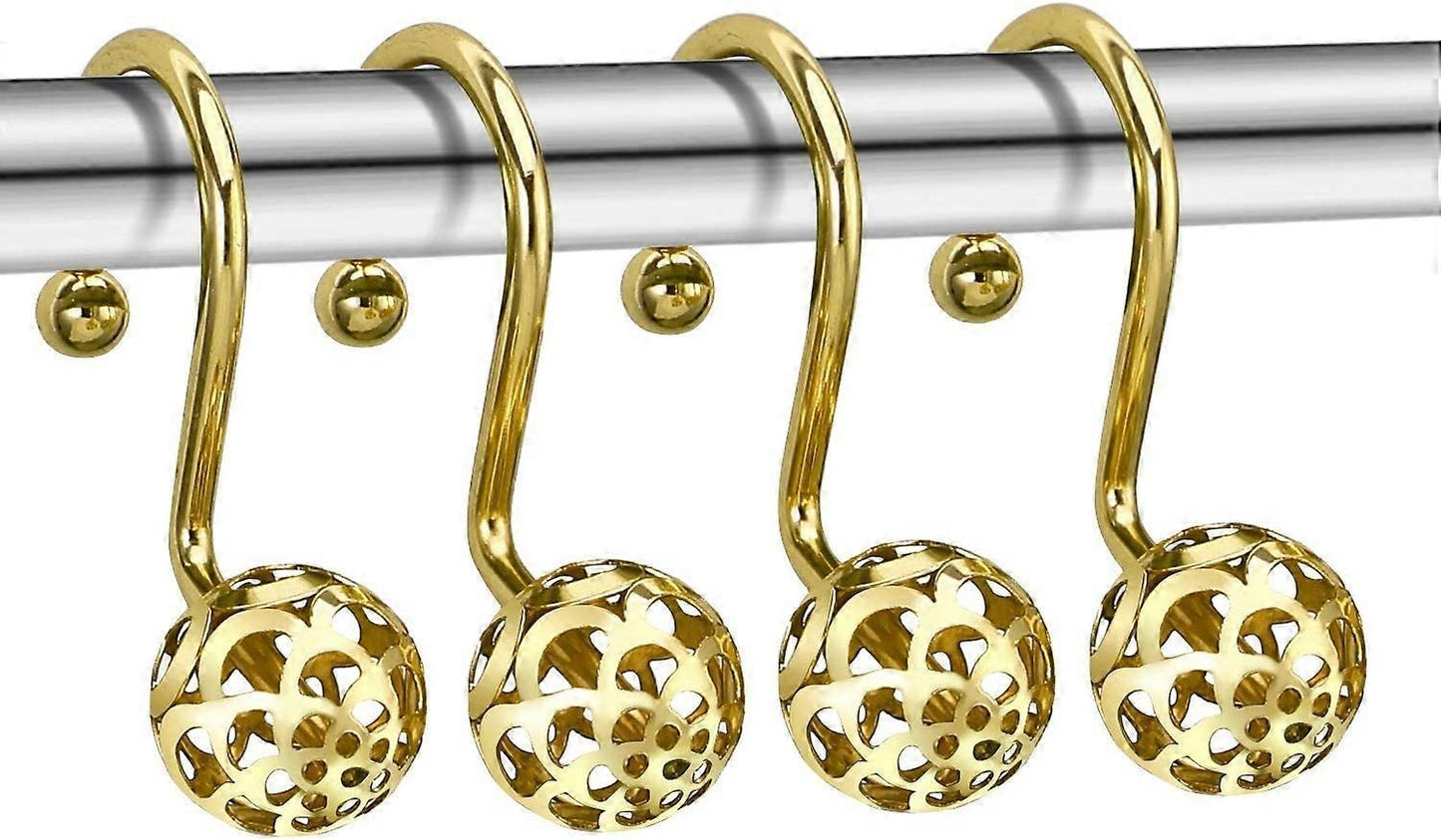 12pcs Gold Shower Curtain Hooks Rings Set Bathroom Curtain Hooks V1263-JX-5369
