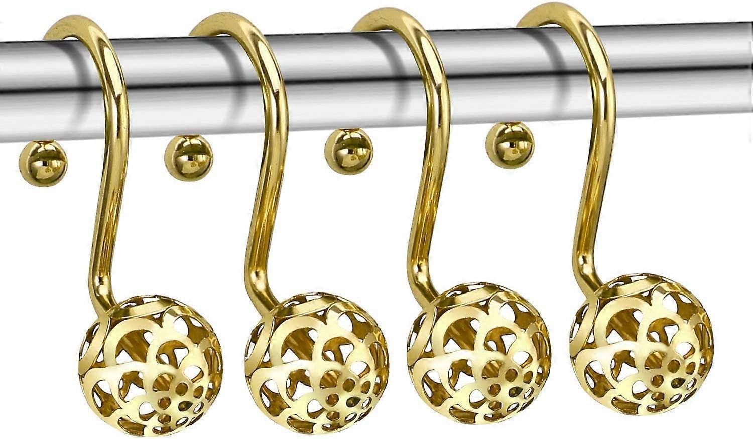 12pcs Gold Shower Curtain Hooks Rings Set Bathroom Curtain Hooks V1263-JX-5369