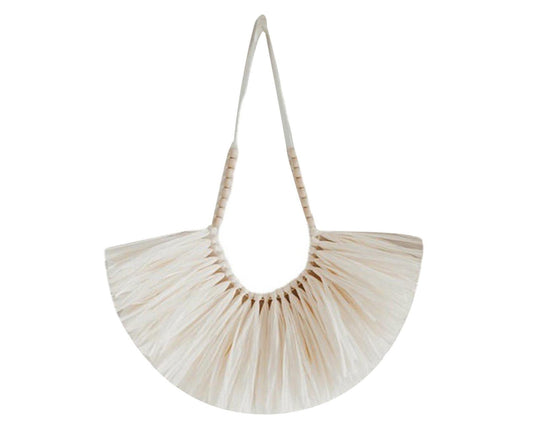 Vintage Handwoven Wall Hanging Wood Beads Elegant Straw Hanging Pendants for Office-Beige V1263-JX-537