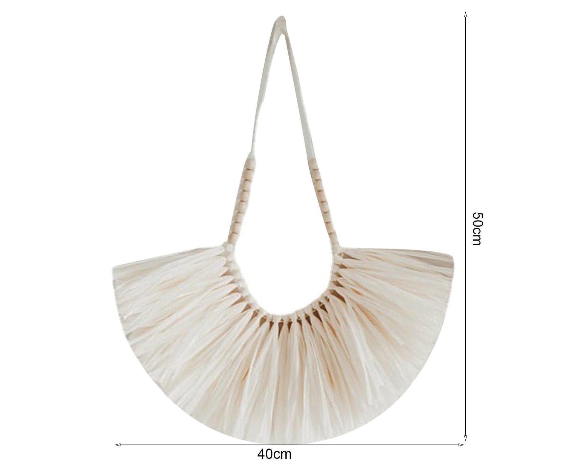 Vintage Handwoven Wall Hanging Wood Beads Elegant Straw Hanging Pendants for Office-Beige V1263-JX-537