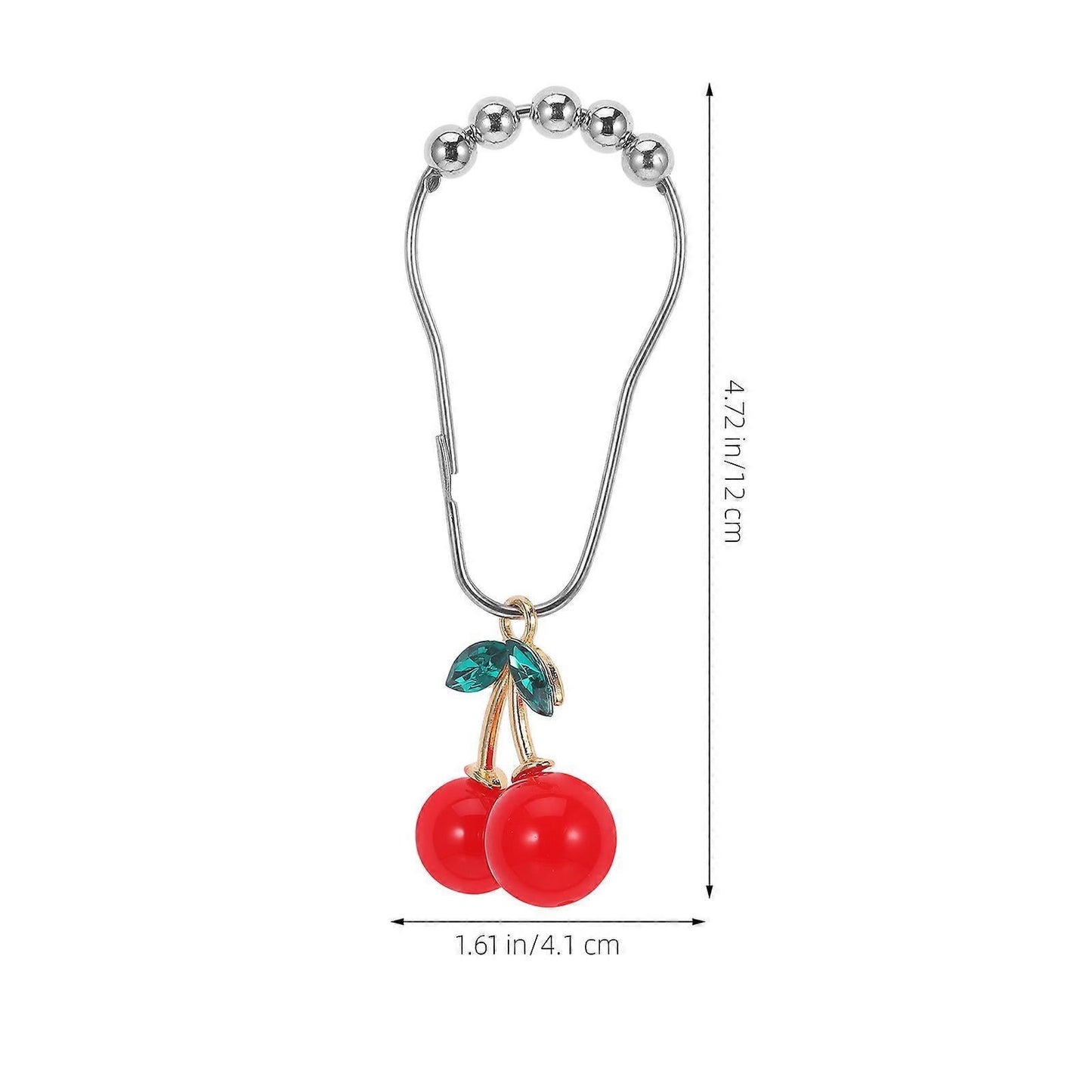 12pcs Cherry Design Shower Curtain Hooks Rings Decorative Curtain Hanger Hooks V1263-JX-5370